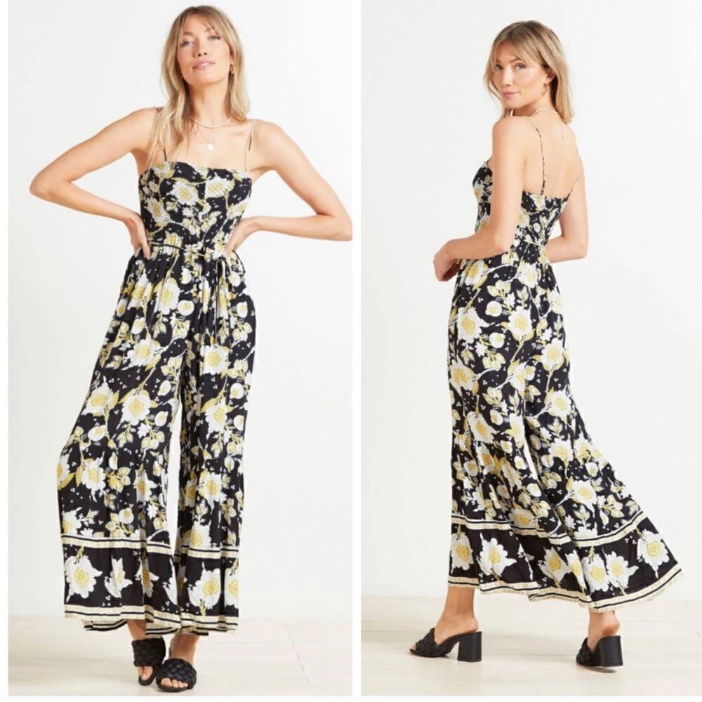 NWTs Free People Little of your Love Jumpsuit in Moonless Combo Size Small